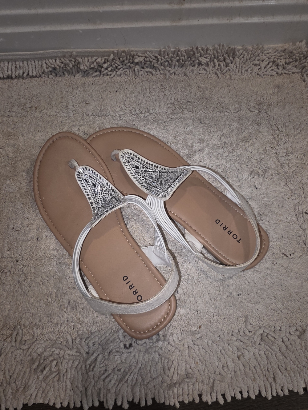 torrid Silver Beaded Thong Sandals
